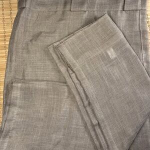 2 Sheer Linen Blend Brown Back Tab Curtain Panels